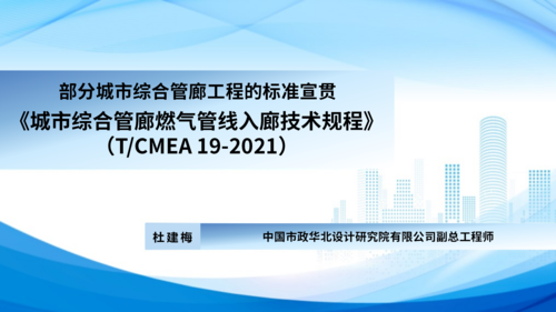《城市综合管廊燃气管线入廊技术规程》